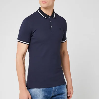 Emporio Armani Men's Contrast Collar Polo Shirt - Blu Peacoat