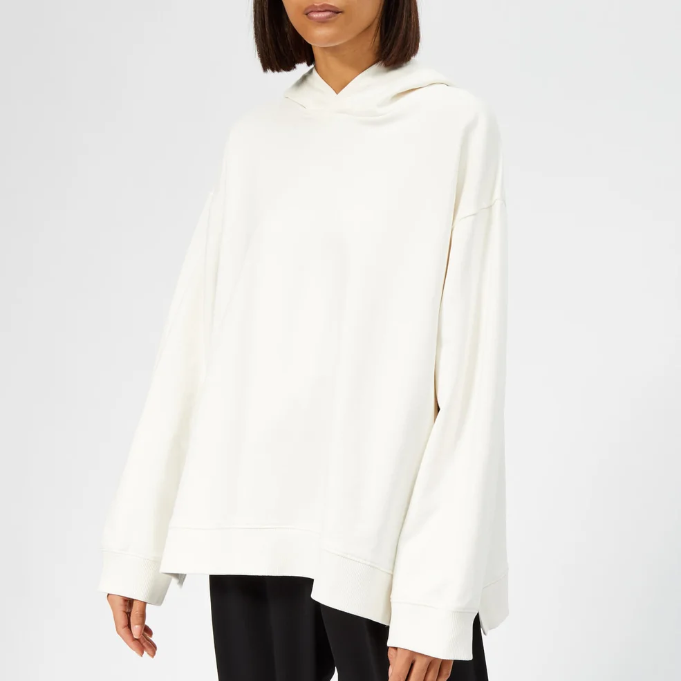 MM6 Maison Margiela Women's Oversized Hooded Sweatshirt - Off White Image 1