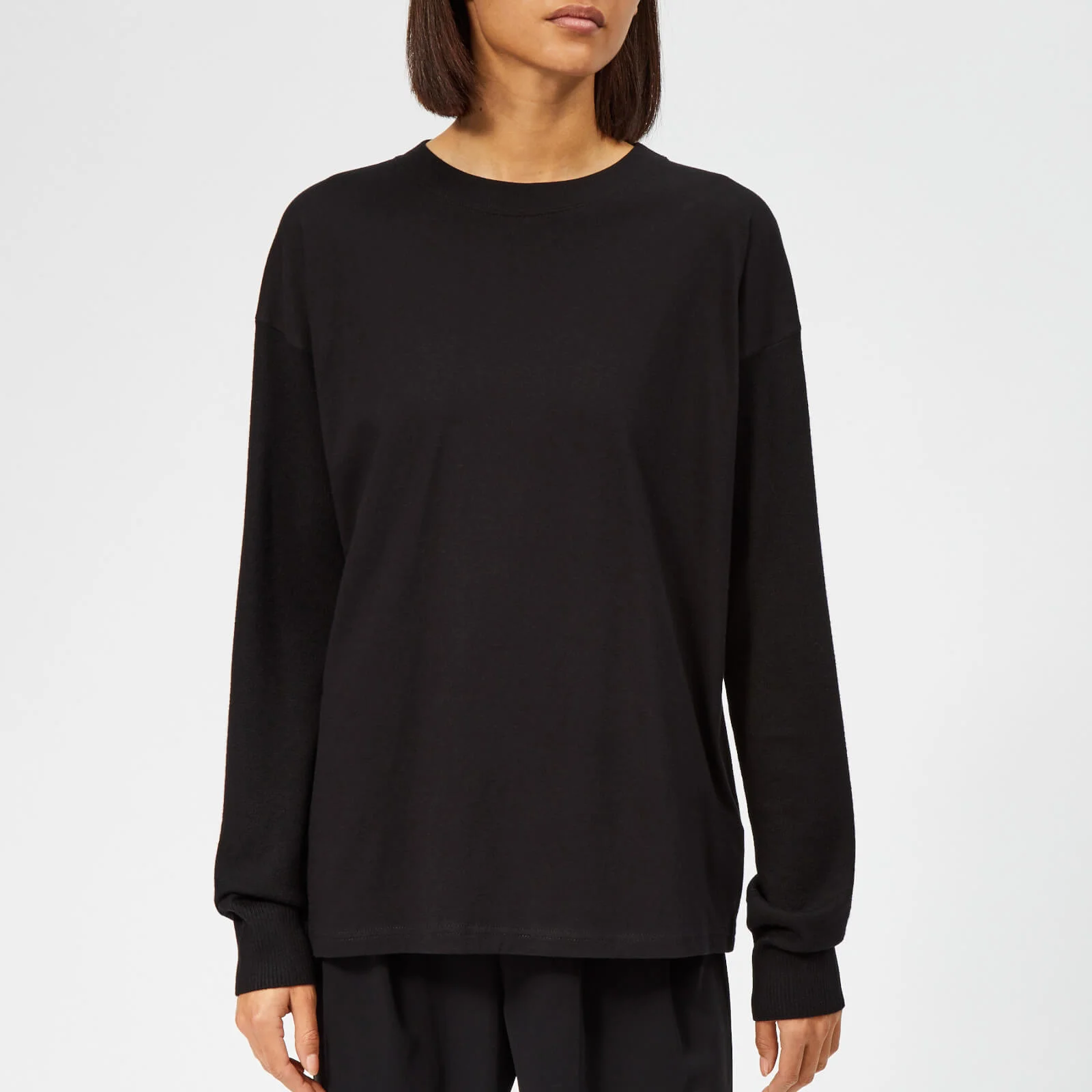 MM6 Maison Margiela Women's Long Sleeve T-Shirt with Logo Back - Black/Black Image 1