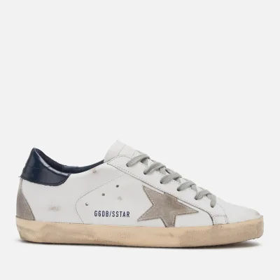 Golden Goose Women's Superstar Leather Trainers - White/Blue/Cream