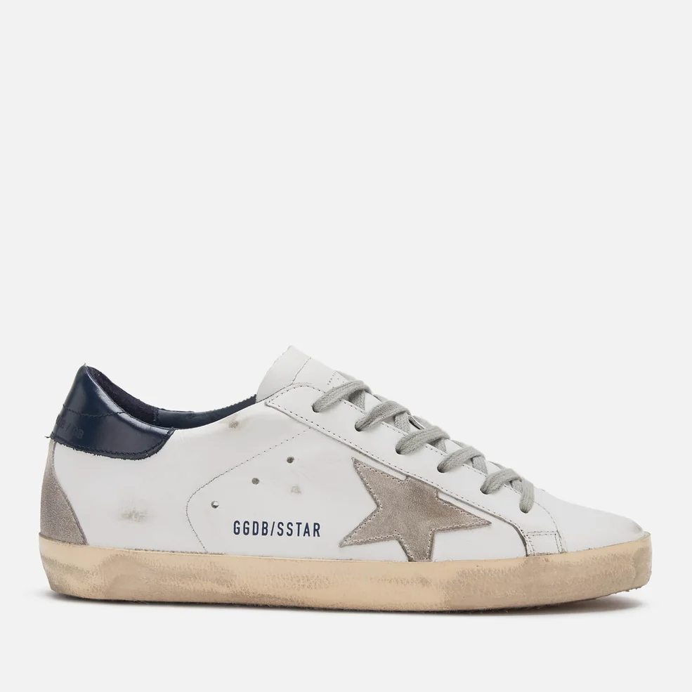 Golden Goose Women's Superstar Leather Trainers - White/Blue/Cream Image 1