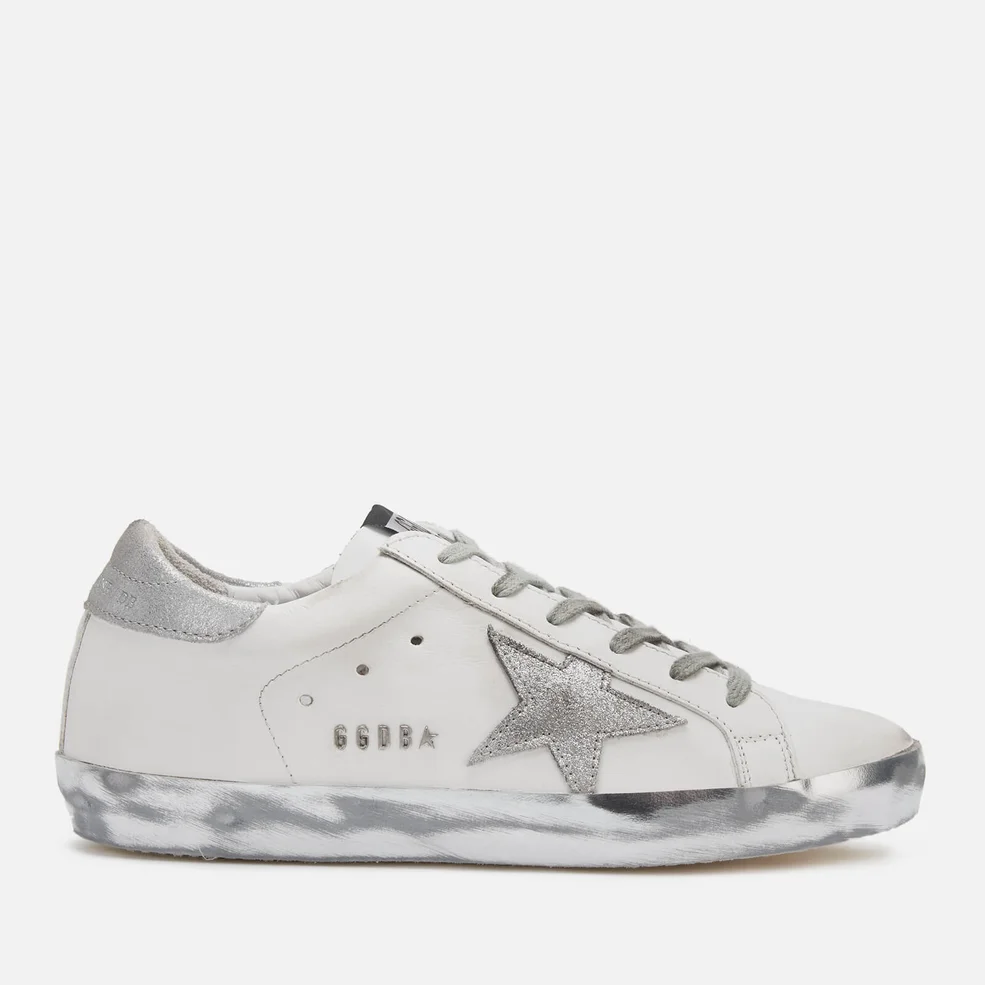 Golden Goose Women's Superstar Trainers - White/Silver Star Sparkle Image 1