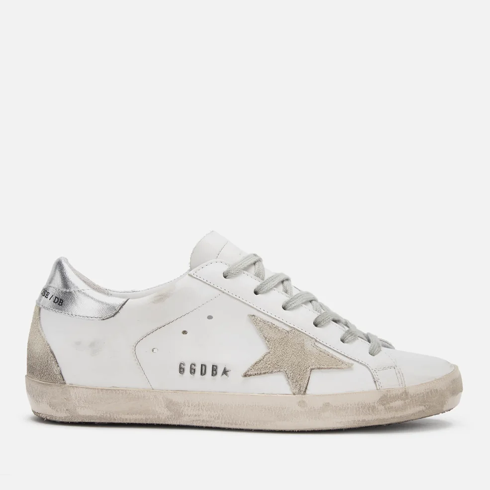 Golden Goose Women's Superstar Trainers - White Silver Metal Lettering Image 1