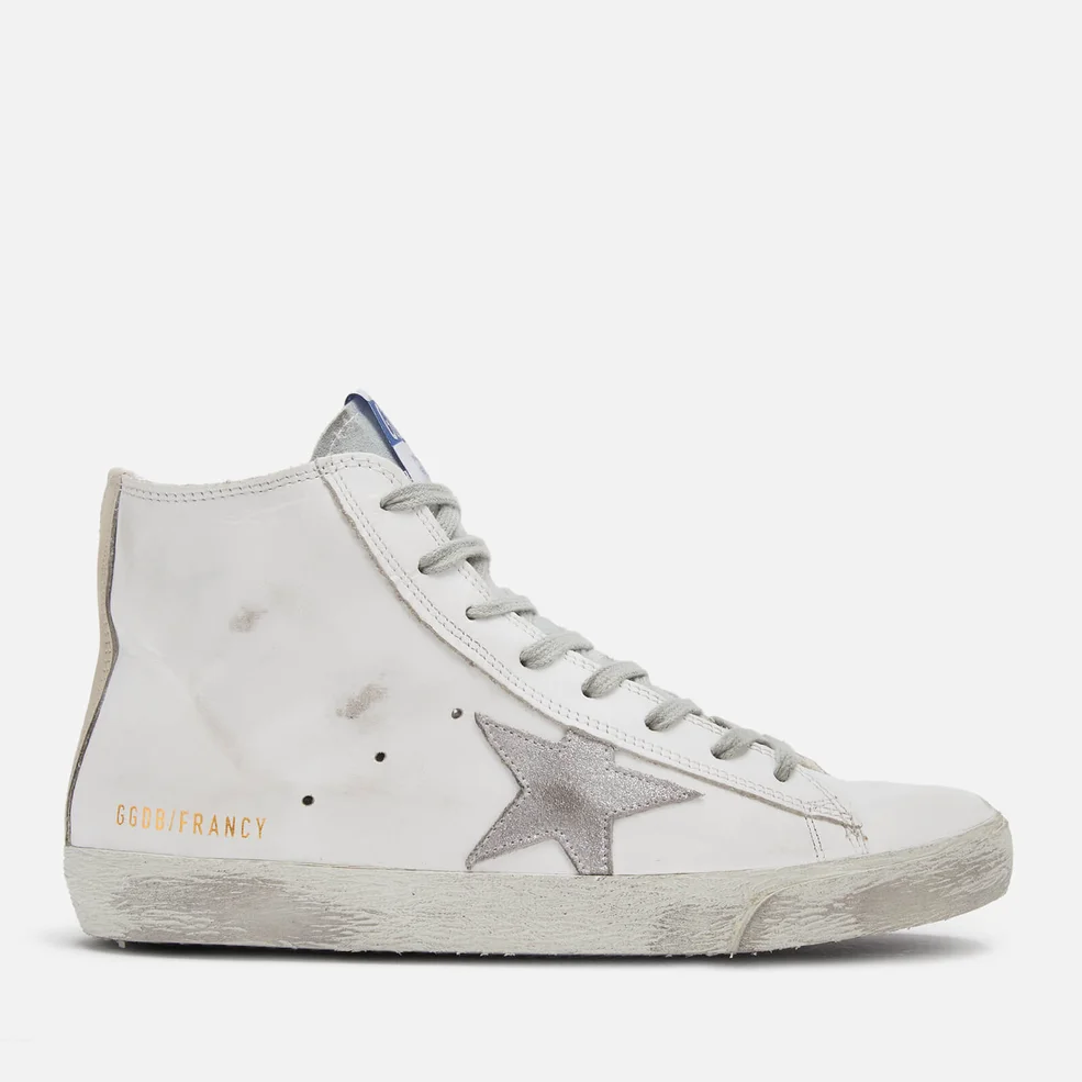 Golden Goose Women's Francy Hi-Top Trainers - White Silver Image 1
