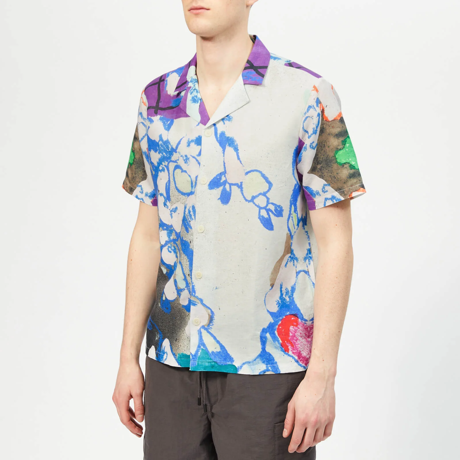 Folk Men's Soft Collar Shirt - Roller Print Image 1