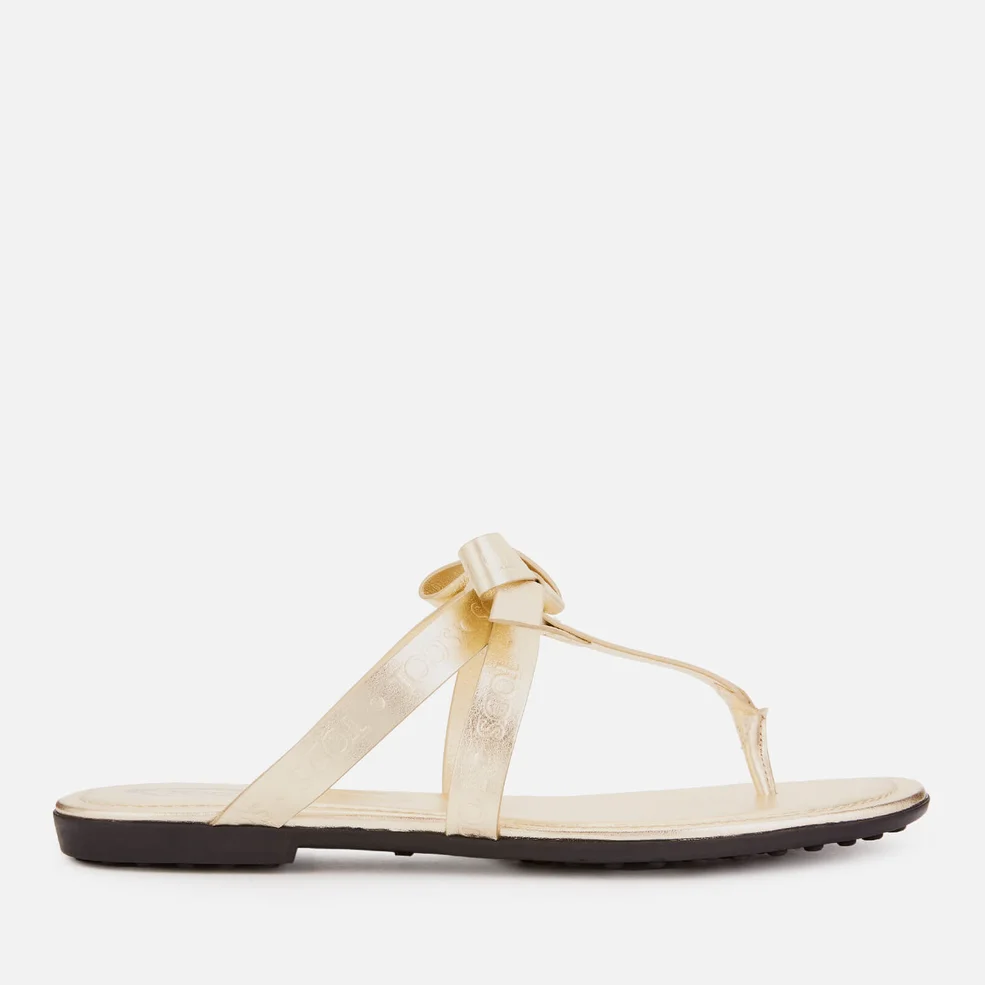 Tod's Women's Bow Detail Flat Sandals - Flan Image 1