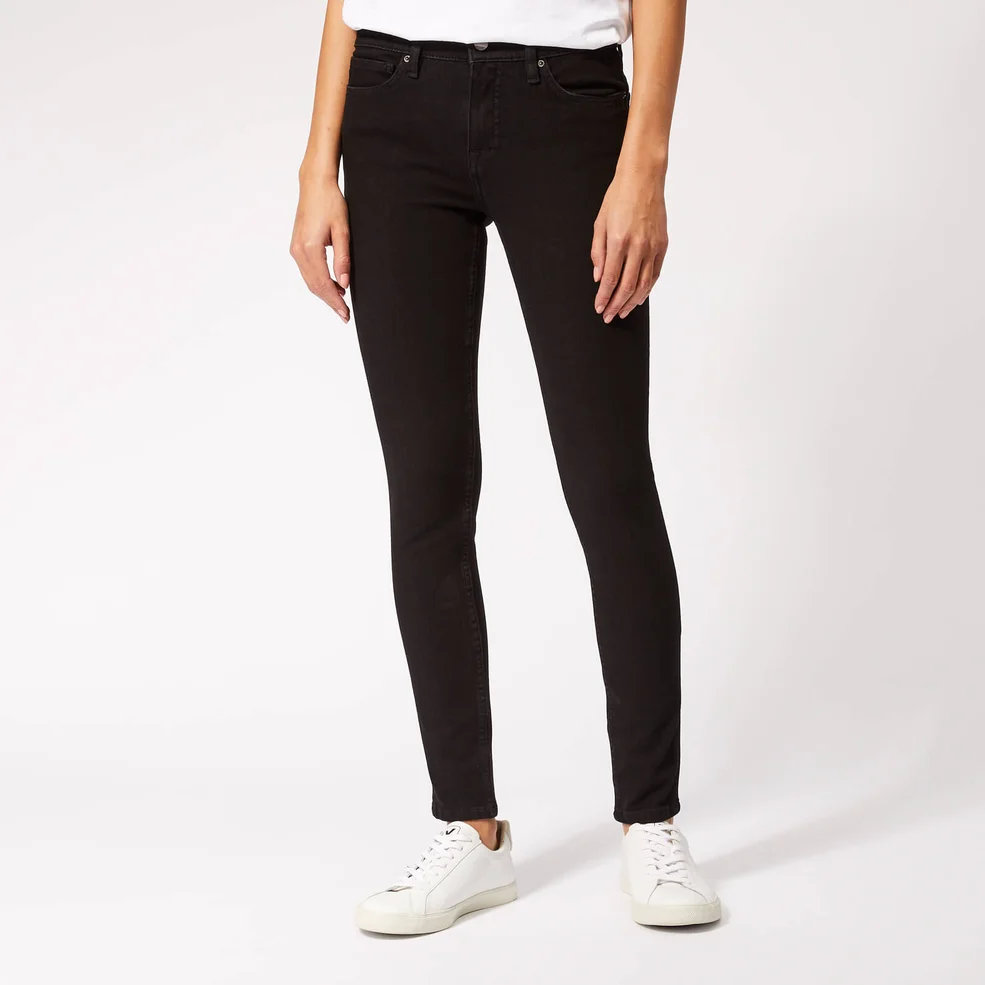 Victoria, Victoria Beckham Women's Mid Rise Skinny Jeans - Black Image 1