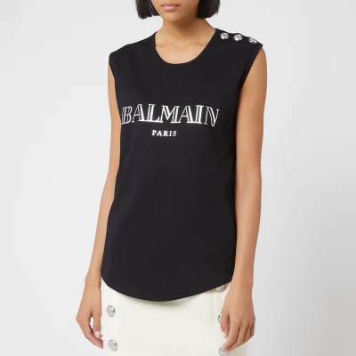 Balmain Women's Logo Tank Top - Black