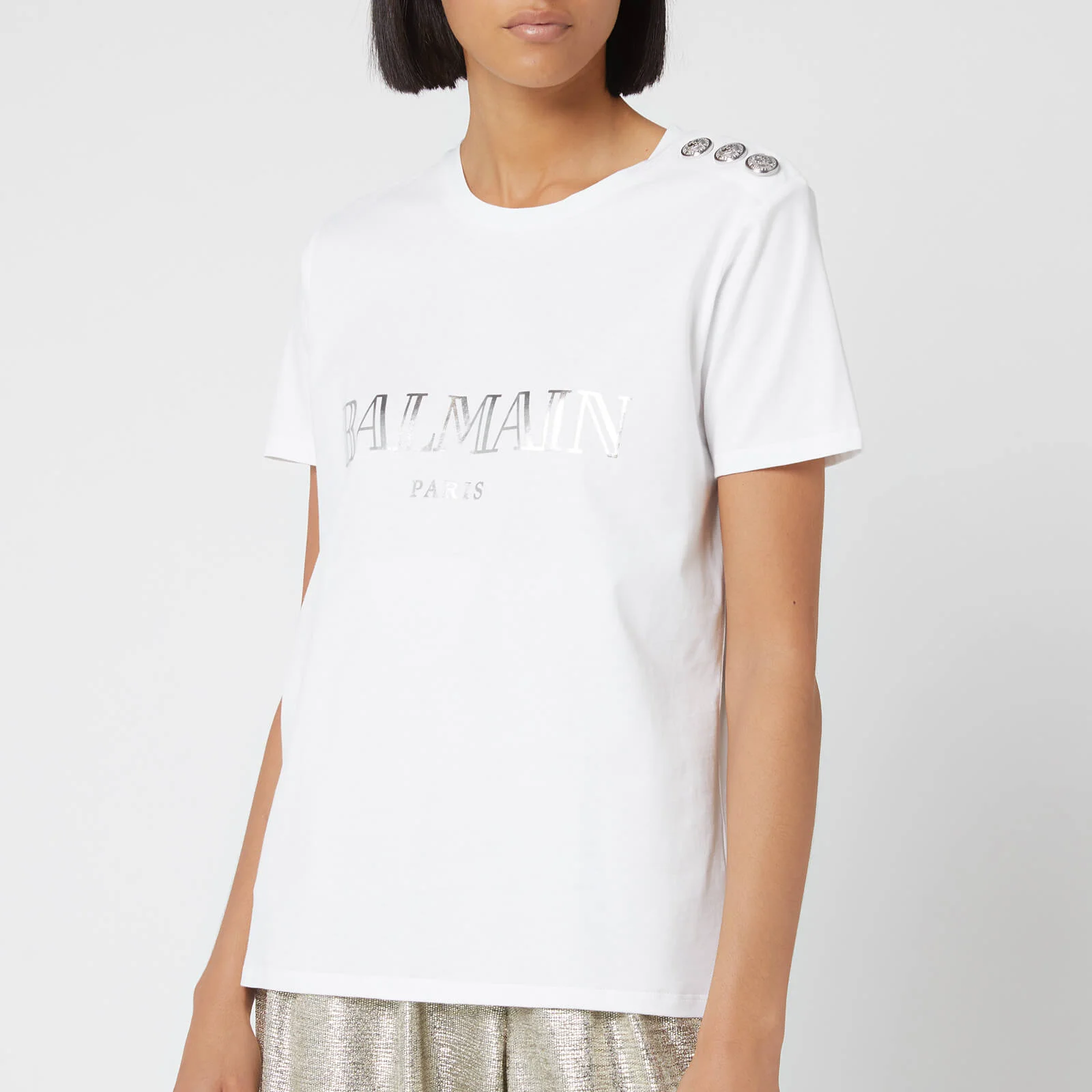 Balmain Women's Logo T-Shirt - White Image 1