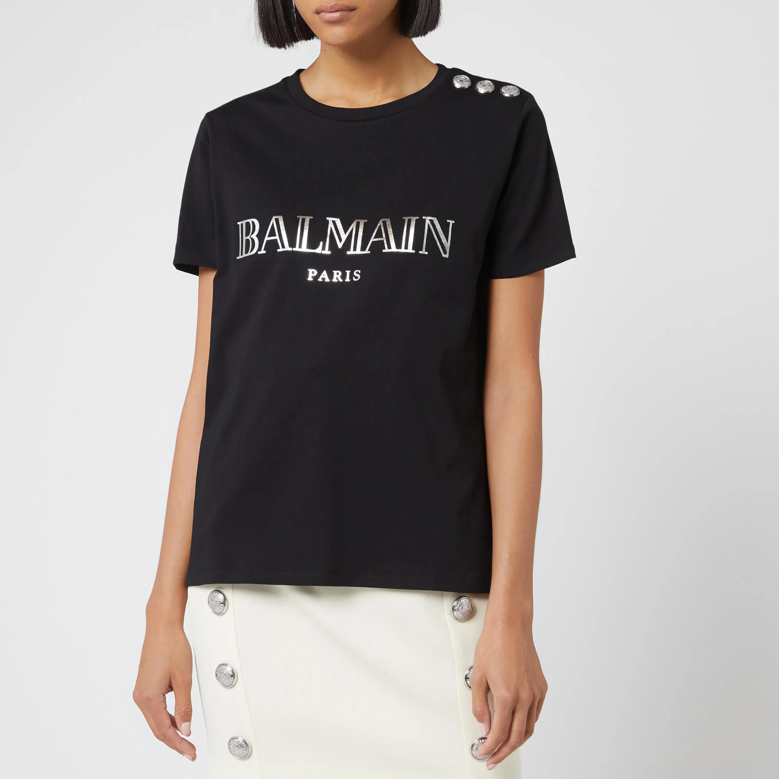 Balmain Women's Logo T-Shirt - Black Image 1