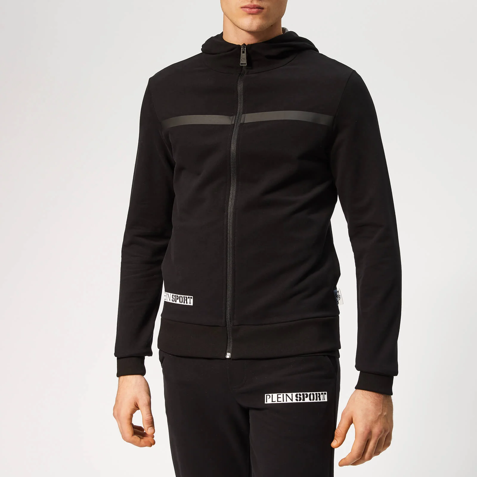 Plein Sport Men's Hooded Sweat Statement Jacket - Black Image 1