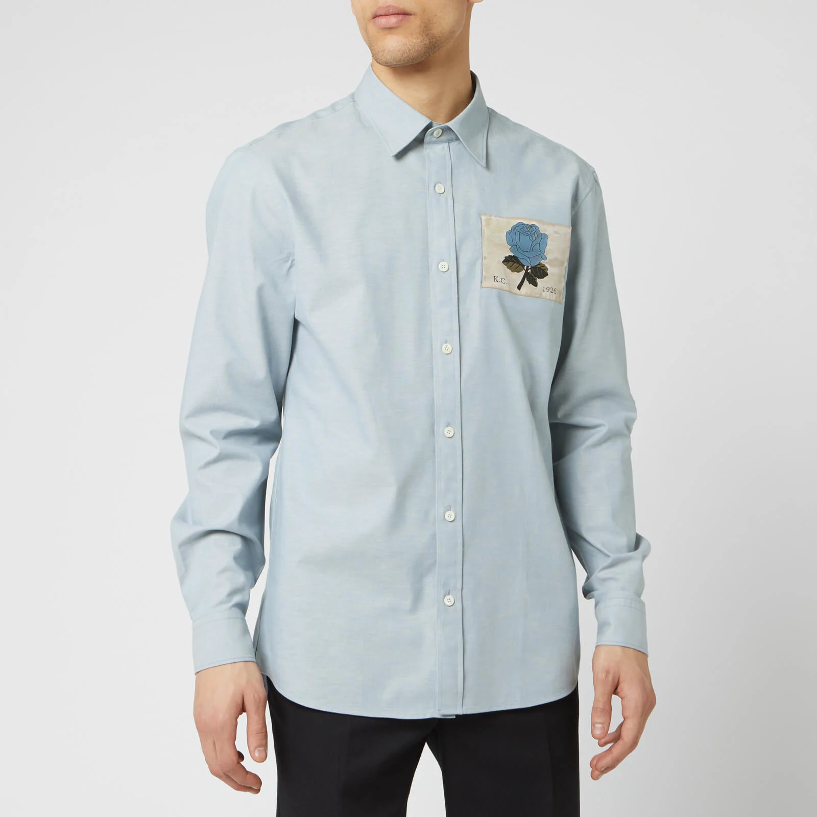 Kent & Curwen Men's Clandon Long Sleeve Shirt - Blue Image 1