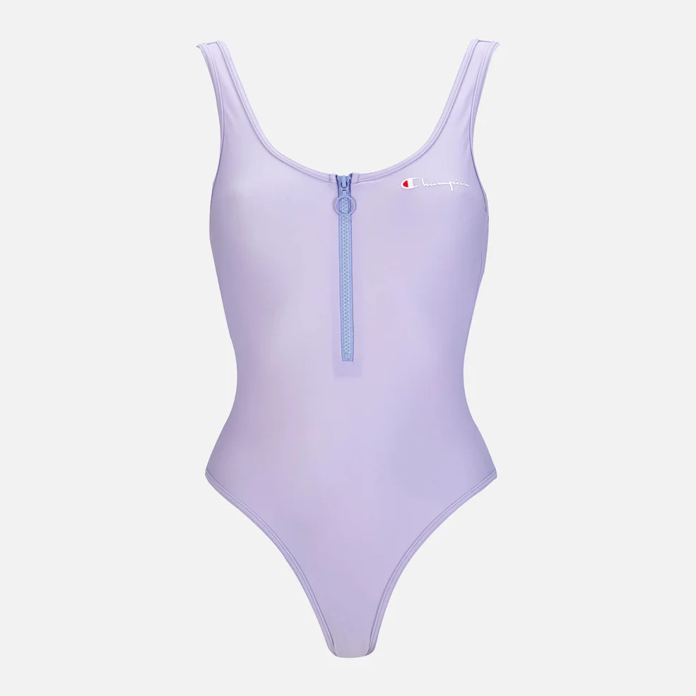 Champion Women's Zipped Swimsuit - Blue Image 1