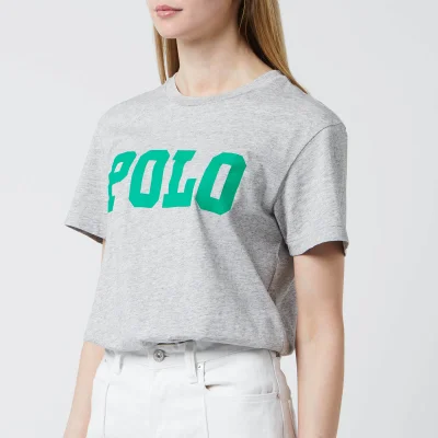 Polo Ralph Lauren Women's Big Polo Tee-Short Sleeve-Knit - Cobblestone Heather