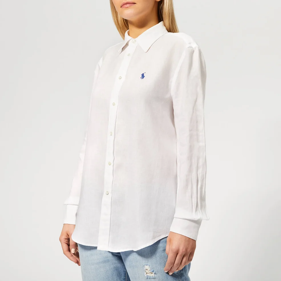 Polo Ralph Lauren Women's Relaxed Long Sleeve Shirt - White Image 1