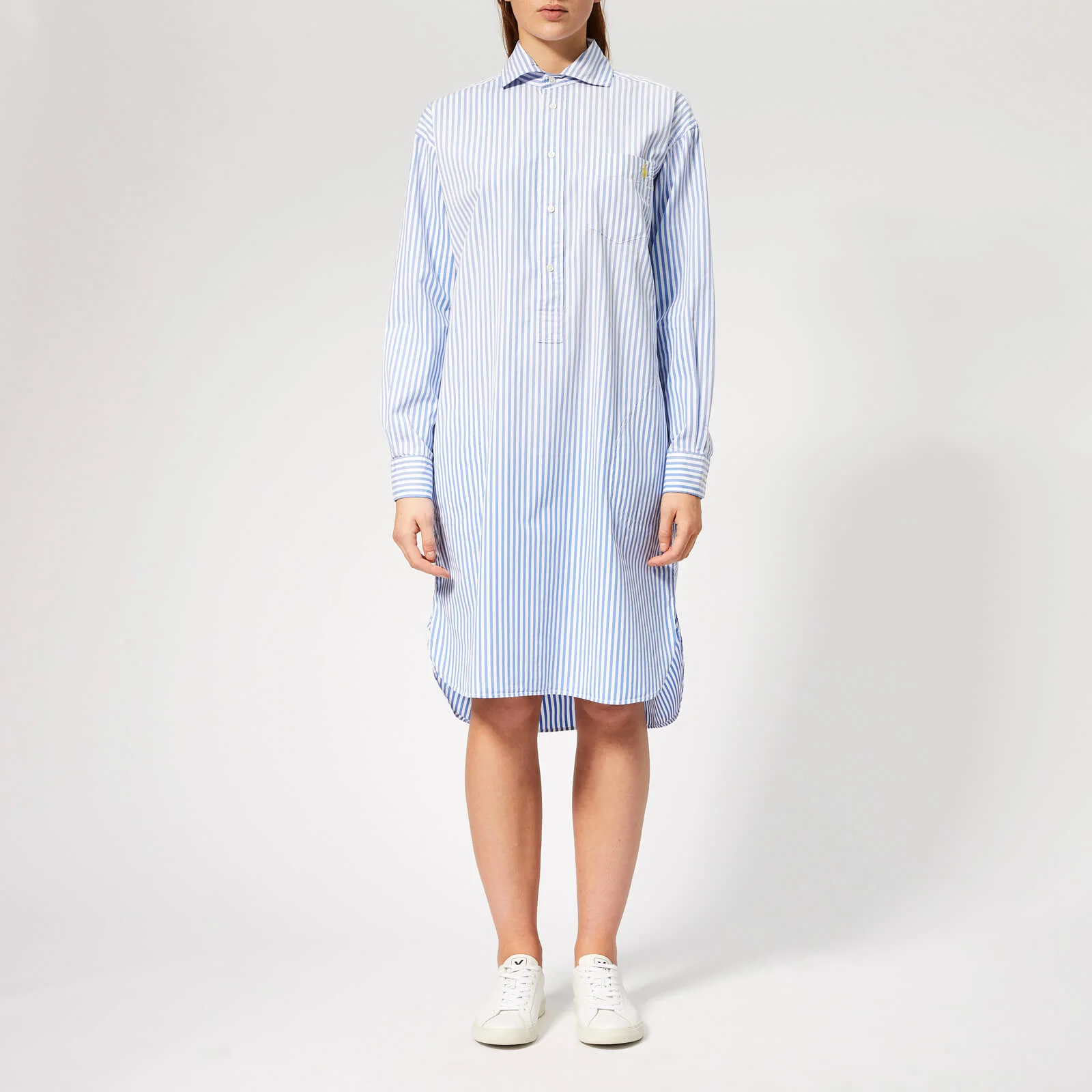 Polo Ralph Lauren Women's Chigo Shirt Dress - Blue/White Image 1