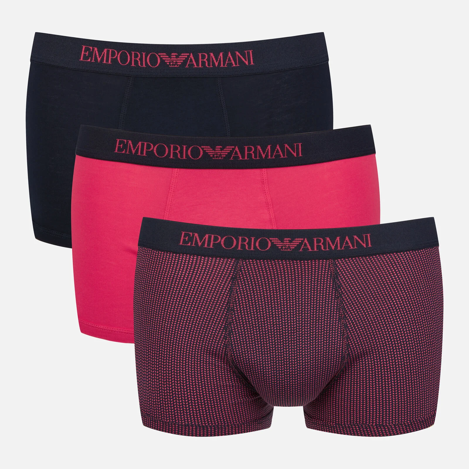 Emporio Armani Men's 3 Pack Boxer Shorts - Red Image 1