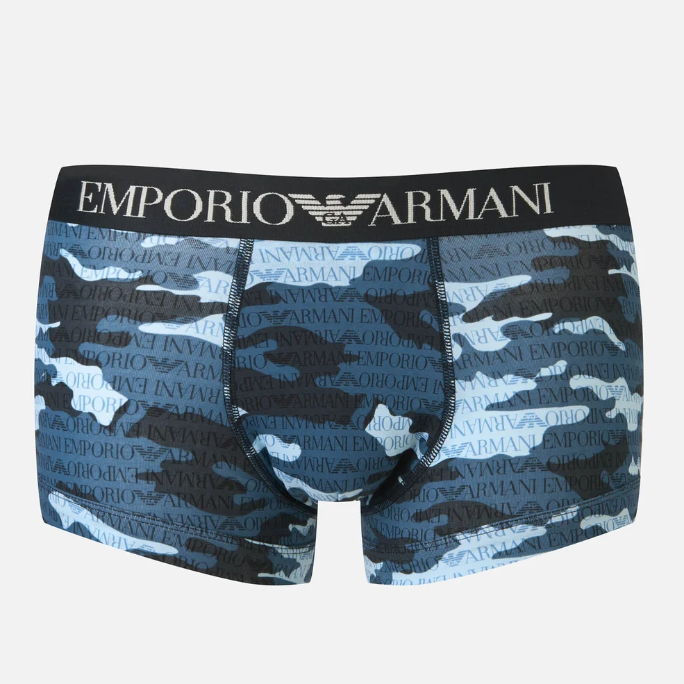Emporio Armani Men's Trunk Boxer Shorts - Blue Image 1