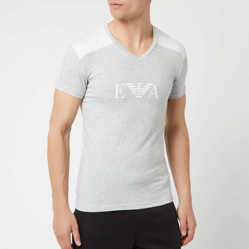Emporio Armani Men's Shoulder Detail T-Shirt - Grey Image 1