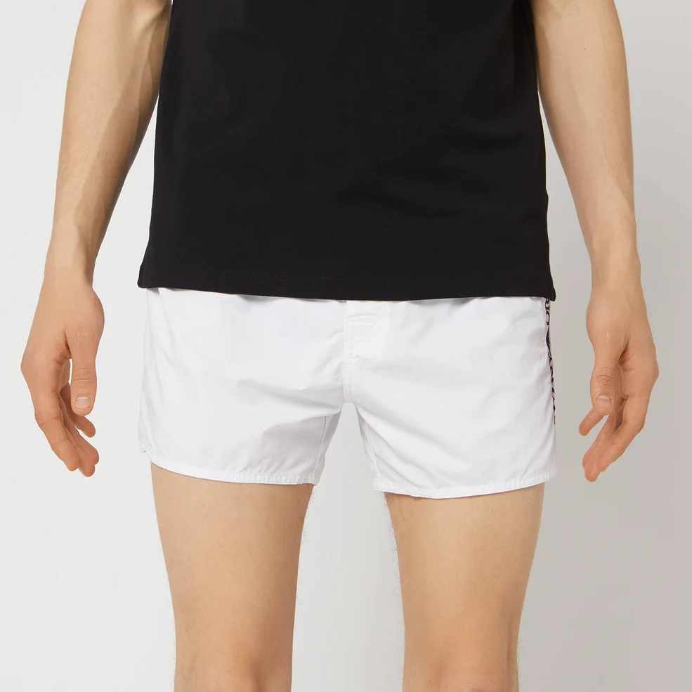 Emporio Armani Men's Embroidered Swim Shorts - White Image 1