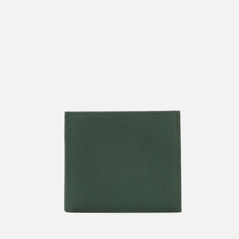 Polo Ralph Lauren Men's Smooth Leather Stripe Billfold Wallet - Green Image 1