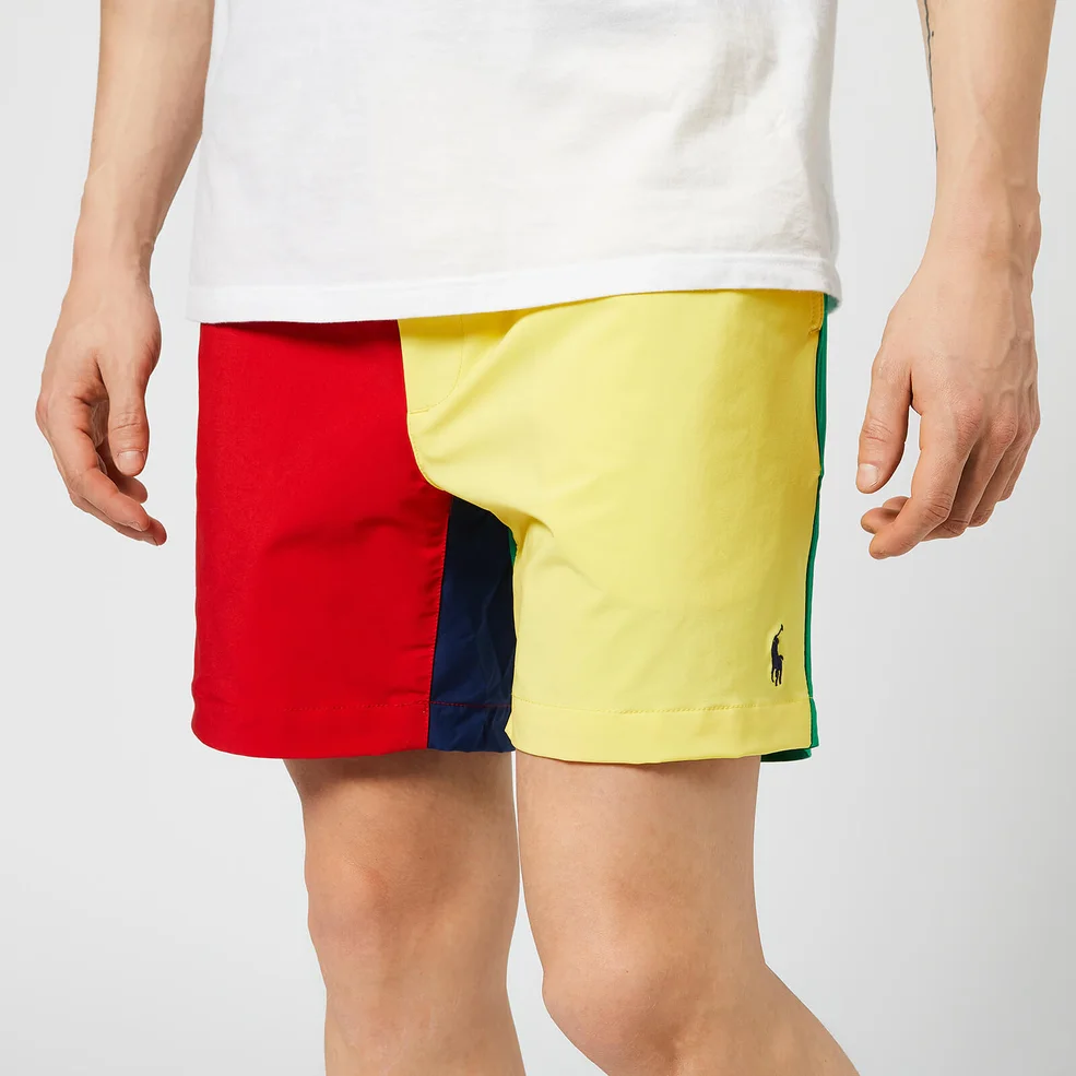 Polo Ralph Lauren Men's Prepster Colour Block Swim Shorts - Red/Yellow/Blue Image 1