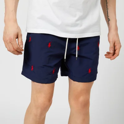 Polo Ralph Lauren Men's Traveller All Over Logo Swim Shorts - Navy