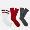 Polo Ralph Lauren Men's 3 Pack Bear Socks - Grey/White/Red - Image 1