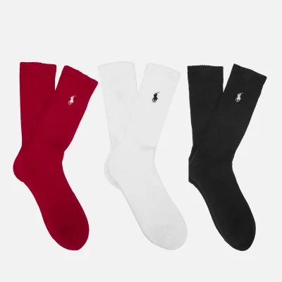 Polo Ralph Lauren Men's 3 Pack Socks - Red/Black/White