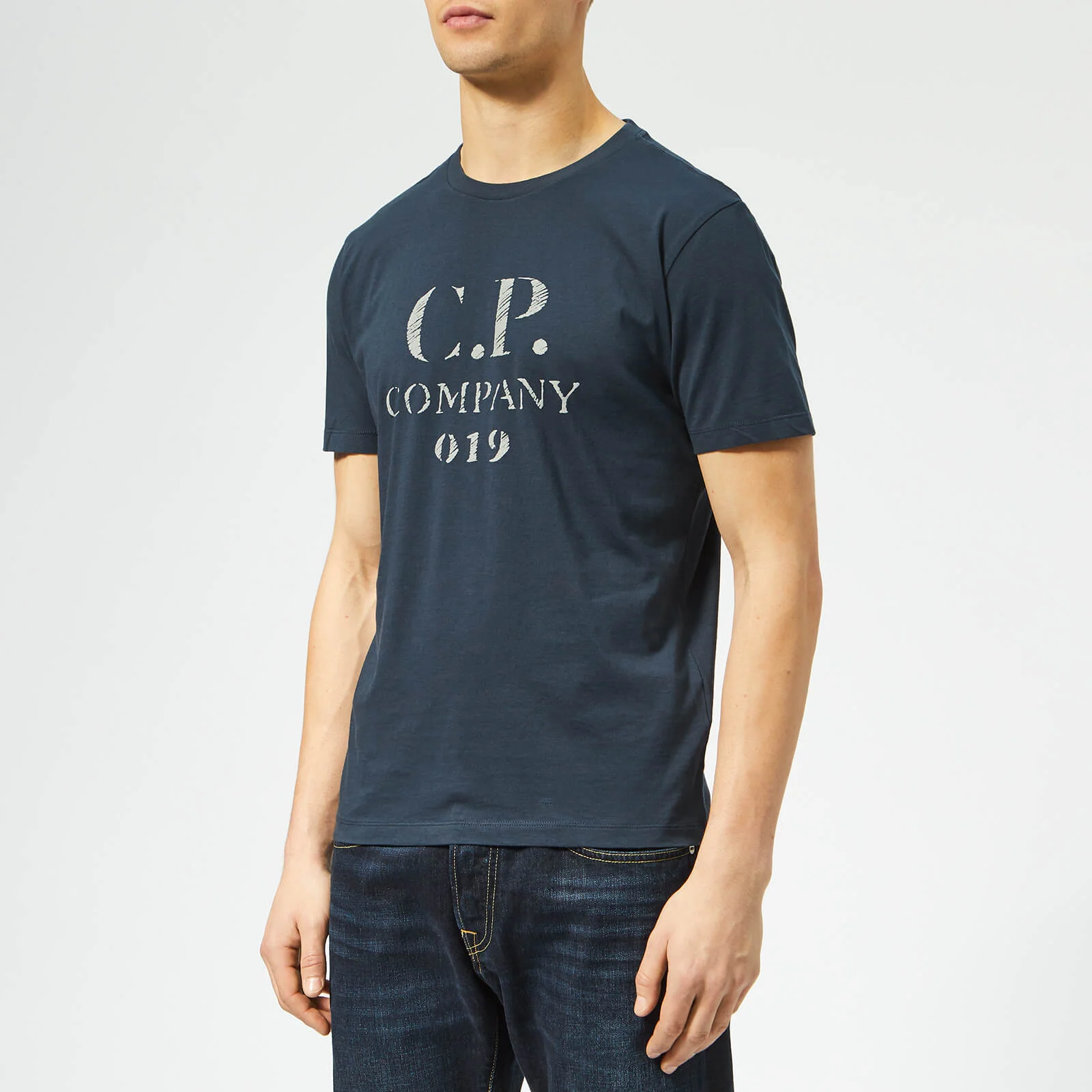 C.P. Company Men's Large Chest Logo T-Shirt - Total Eclipse Image 1