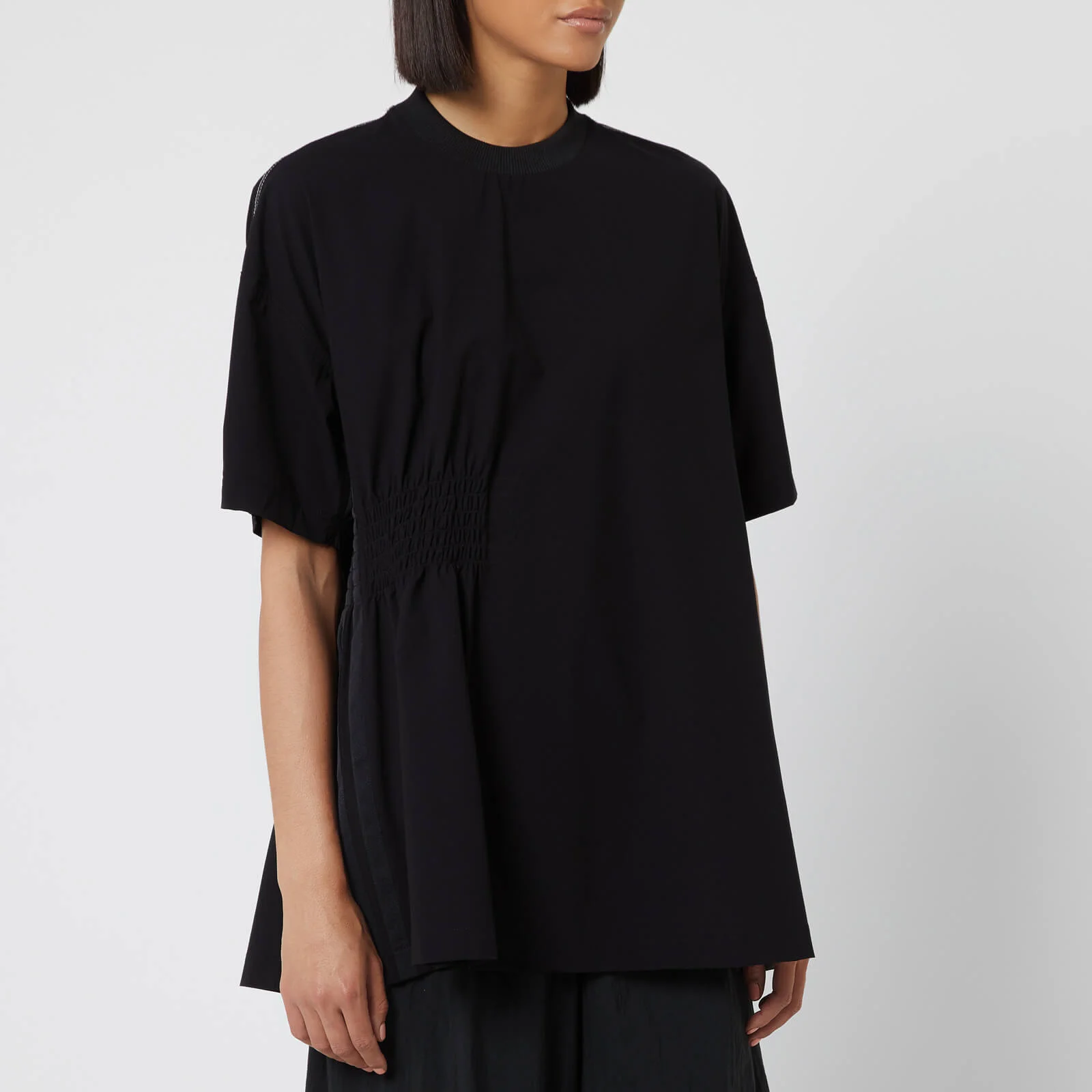 Y-3 Women's Light Nylon 3 Stripe Short Sleeve T-Shirt - Black Image 1