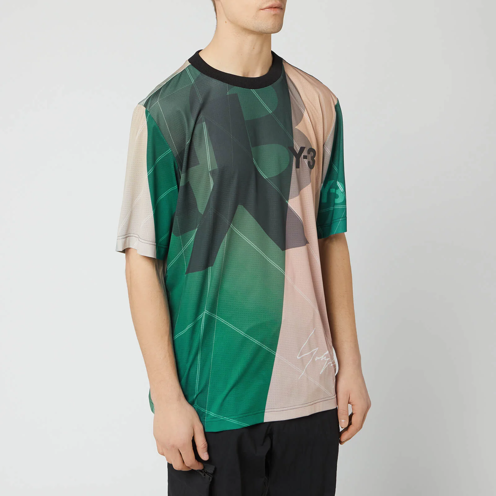 Y-3 Men's All Over Print Football Shirt - Sail Salty Champagne Image 1