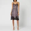 McQ Alexander McQueen Women's Lace Panel Slip Dress - Fucsia - Image 1