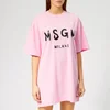 MSGM Women's Graffitti Logo T-Shirt Dress - Pink - Image 1