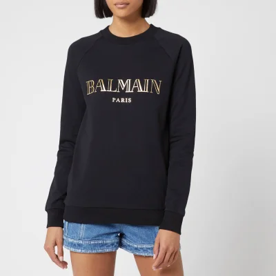 Balmain Women's Logo Sweatshirt - Black/Gold