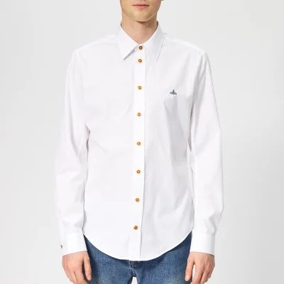 Vivienne Westwood Men's Firm Poplin Classic Extra Slim Long Sleeve Shirt - White