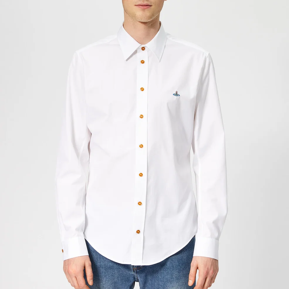 Vivienne Westwood Men's Firm Poplin Classic Extra Slim Long Sleeve Shirt - White Image 1