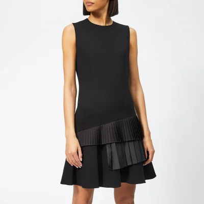 Victoria, Victoria Beckham Women's Asymmetric Pleat Dress - Black