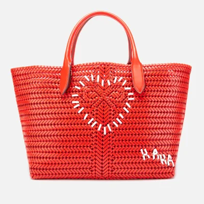 Anya Hindmarch Women's The Neeson Large Heart Calf Leather Tote Bag - Flame Red