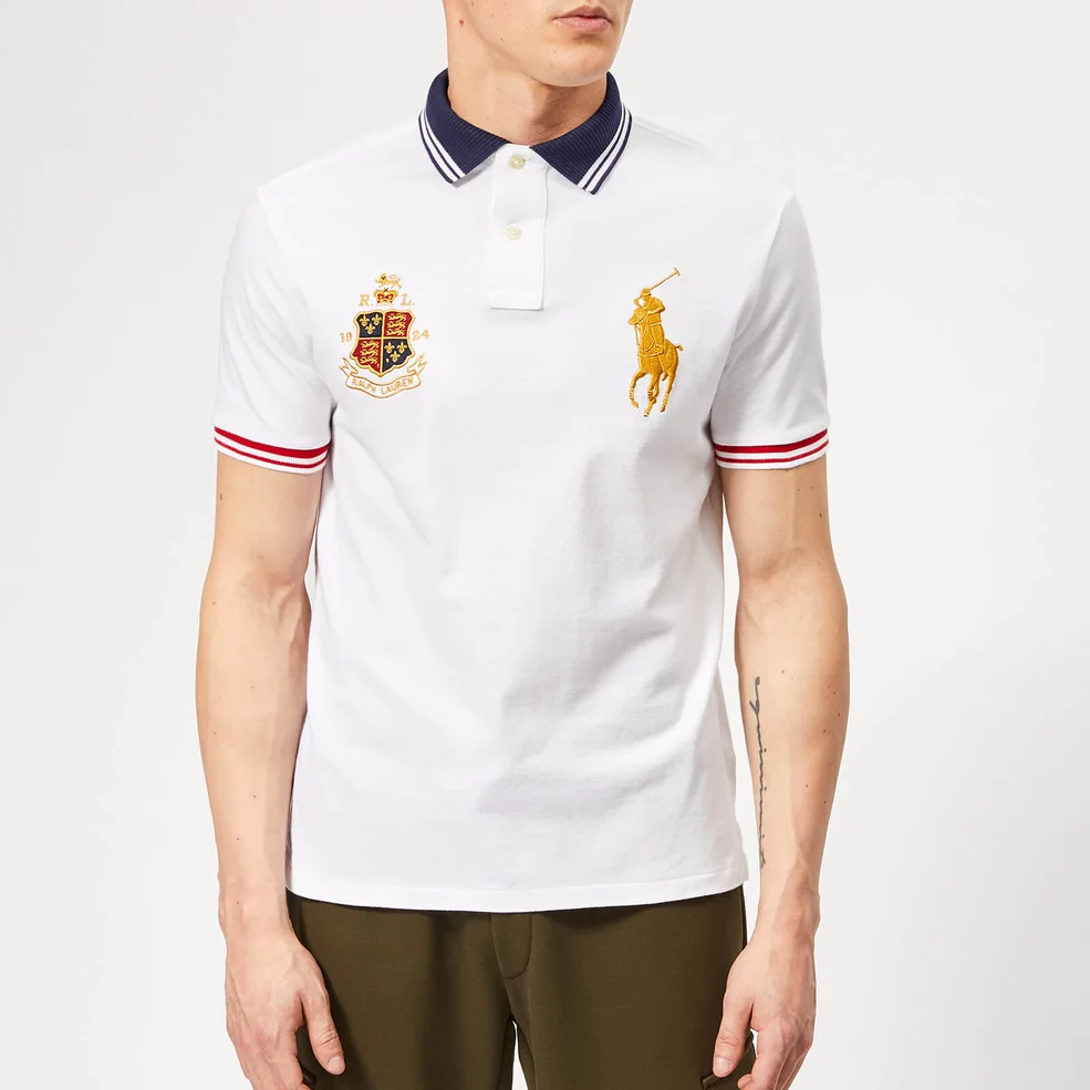 Polo Ralph Lauren Men's Crest/Horse Pique Polo Shirt - White Image 1