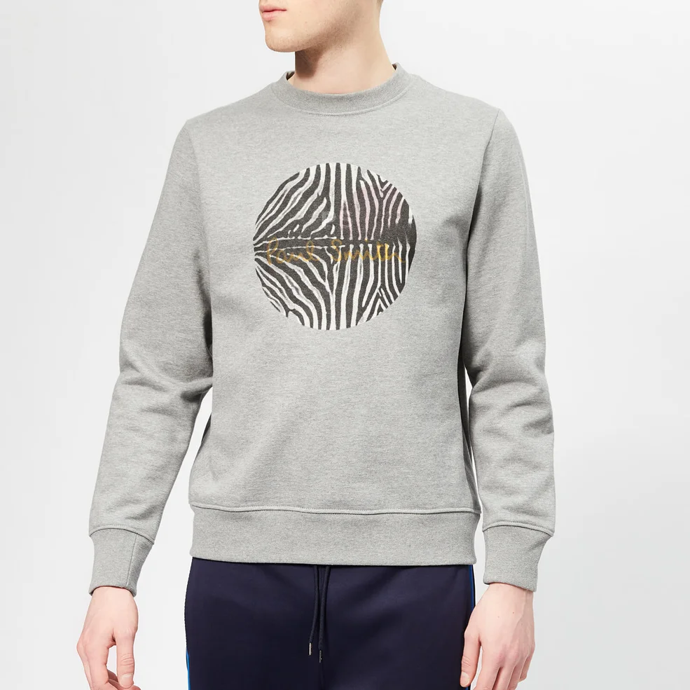 PS Paul Smith Men's Regular Fit Zebra Sweatshirt - Melange Grey Image 1