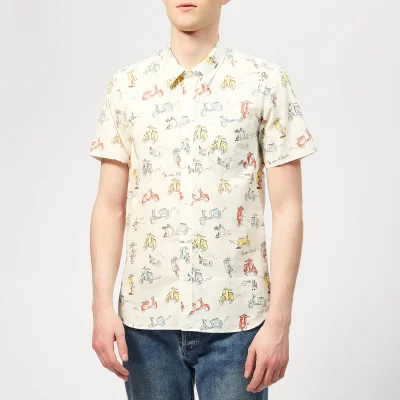 Maison Kitsuné Men's All-Over Scooter Shorts Sleeves Shirt - Multi Print