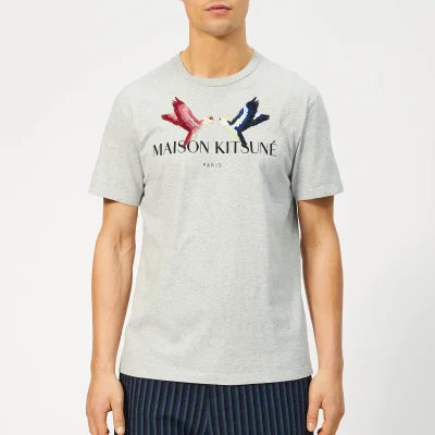 Maison Kitsuné Men's Lovebird T-Shirt - Light Grey Melange