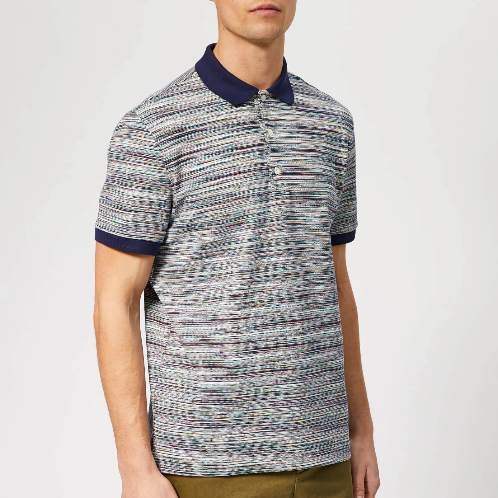 Missoni Men's Pique Stripe Polo Shirt - Blue/Multi Image 1
