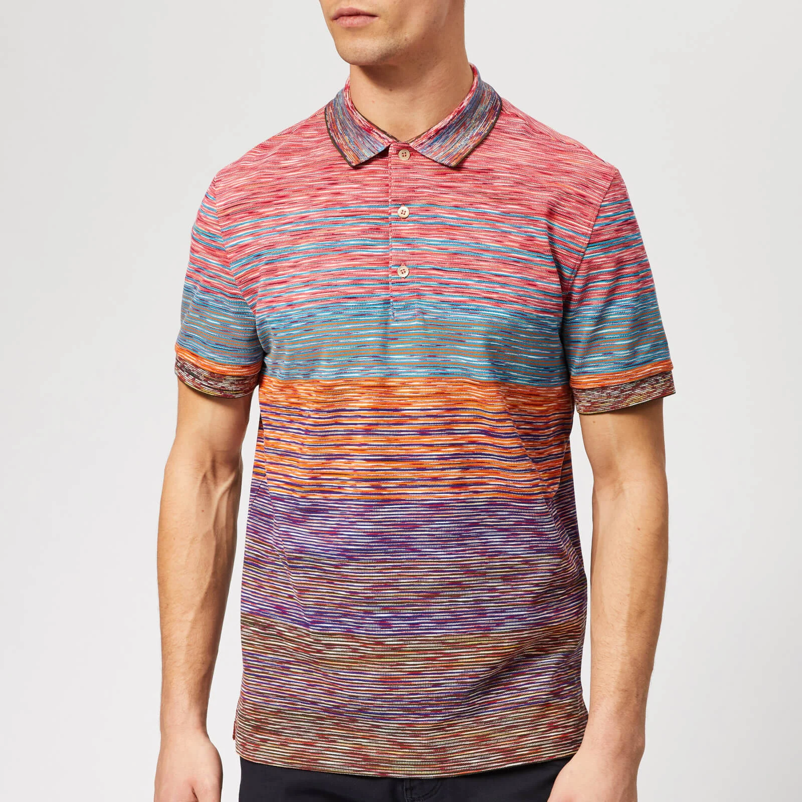 Missoni Men's Stripe Pique Polo Shirt - Multi Image 1