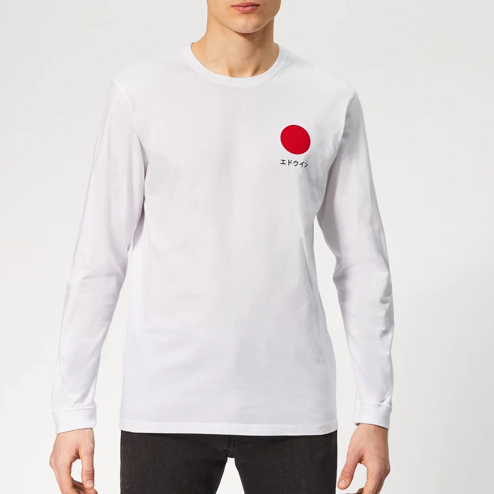 Edwin Men's Japanese Sun Long Sleeve T-Shirt - White Image 1