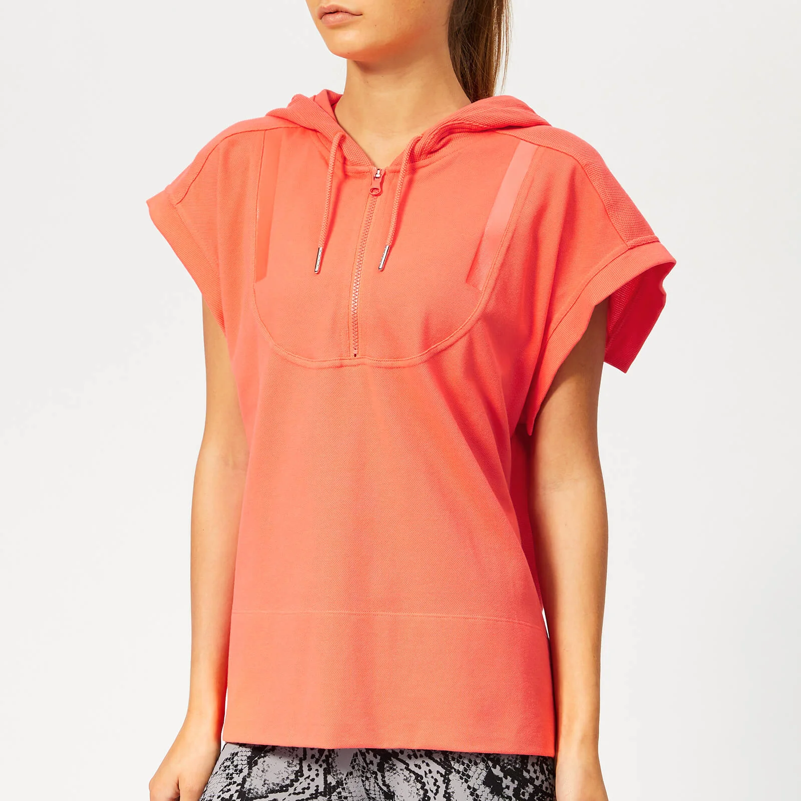 adidas by Stella McCartney Women's Hooded Short Sleeve T-Shirt - Hot Coral Image 1