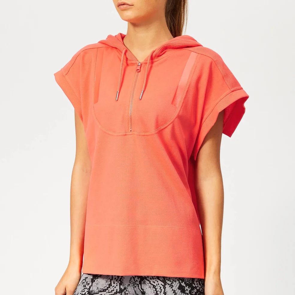 adidas by Stella McCartney Women's Hooded Short Sleeve T-Shirt - Hot Coral Image 1