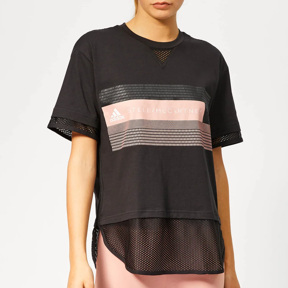 adidas by Stella McCartney Women's Logo Short Sleeve T-Shirt - Black Image 1