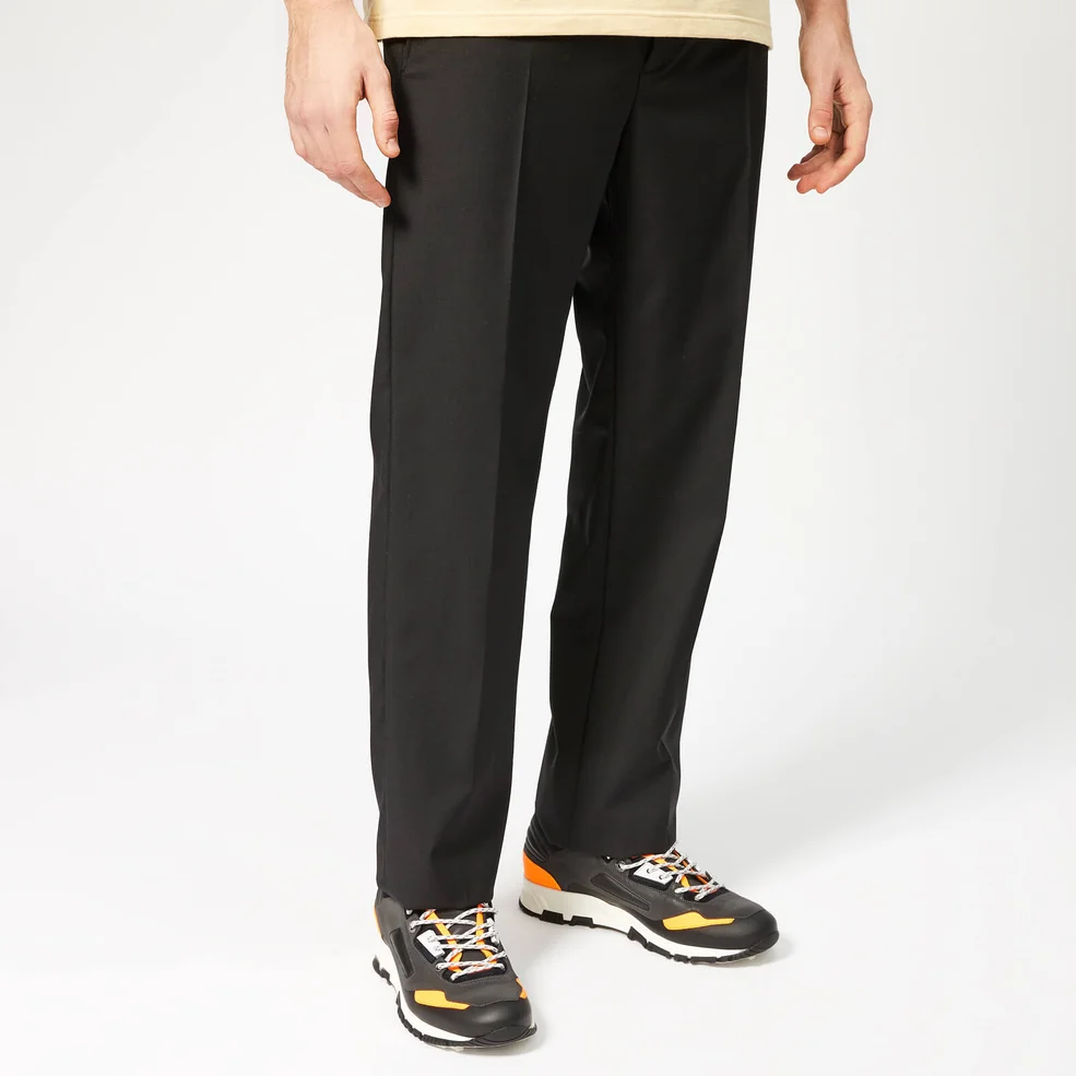 Lanvin Men's Fitted Wool Trousers - Black Image 1